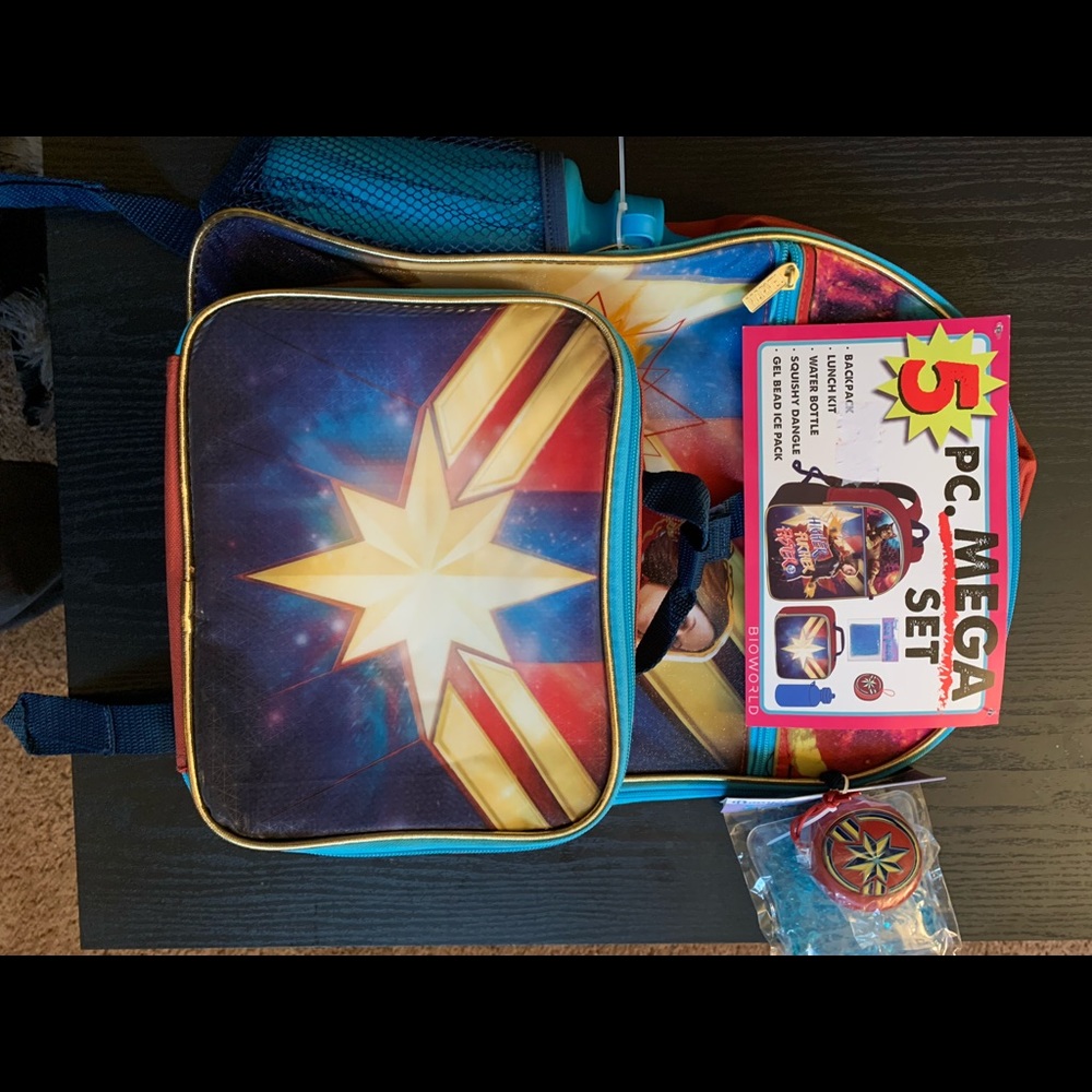 Captain Marvel 5 piece backpack!